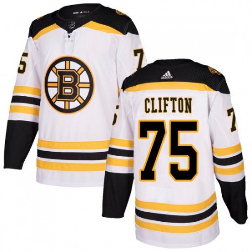 Boston Bruins #75 Connor Clifton Authentic White Away Jersey