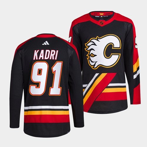 Calgary Flames #91 Nazem Kadri Black Reverse Retro Stitched Jersey